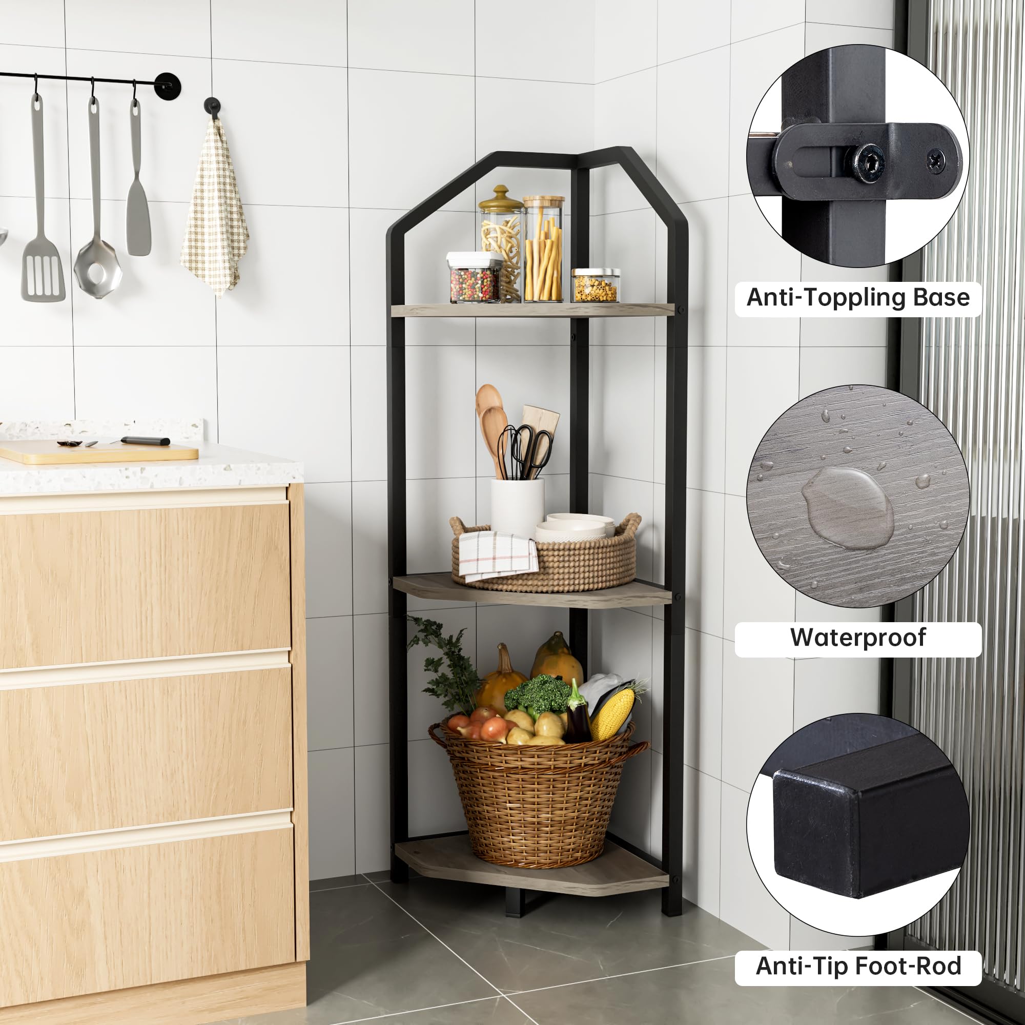 Amazon.com: Fun Memories 3 Tier Corner Shelf, 40” Corner Shelf